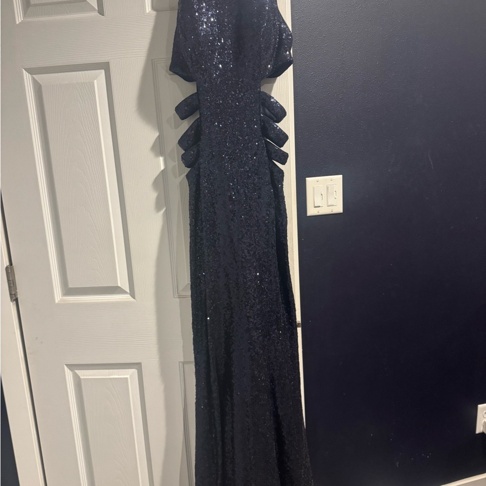 Faviana Black Sequin Prom Dress